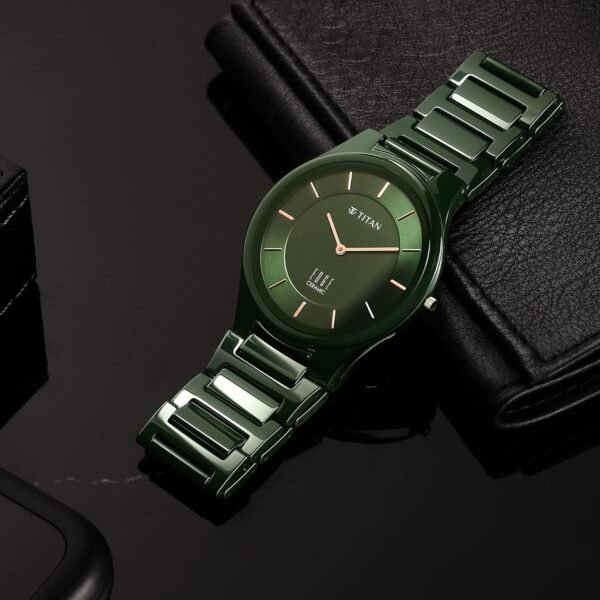 Titan Edge Ceramic Green Dial Analog Ceramic Strap Watch for Men - Image 4